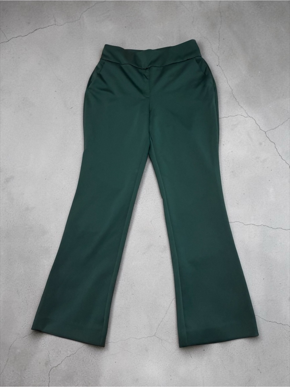 Express Women's Forest Green Flare Pants